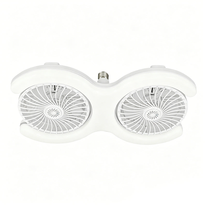 💡 LED-Deckenventilator mit E27-Fassung & Fernbedienung – doppelte LED-Reihe, drehbare Gelenkaufhängung, dimmbar & steuerbar 🌬️
