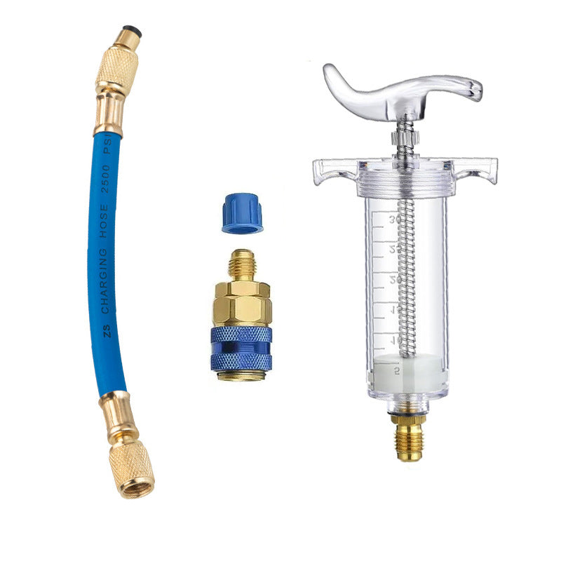 🔧 50% RABATT! 💥 A/C-Öl- und Farbstoff-Injektor-Set – 30 ml (1 oz) Kapazität, 1/4" SAE-Anschluss, inkl. transparenter Schlauch – ideal für Kfz-Klimaanlagen & Kühlsysteme 🚗