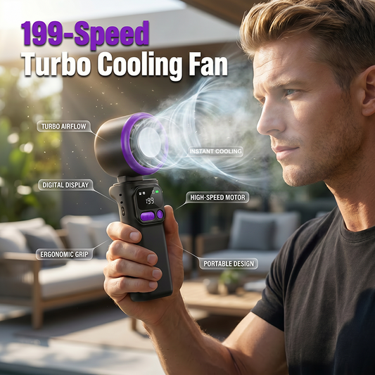 🌬️ Tragbarer Klima-Ventilator – kühlt die Umgebungsluft, 3 Geschwindigkeitsstufen, leicht & klappbar, perfekt für Camping, Strand oder das Büro🧊🔋