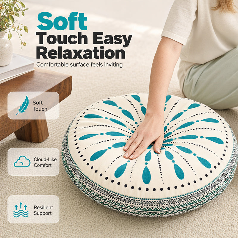 🧘‍♀️ Extra dickes Sitzkissen mit stabilem Schaumkern – bietet festen Halt beim Meditieren oder Beten, entlastet Knie & Gelenke, ideal für Yoga, Gebet oder den täglichen Gebrauch🌸