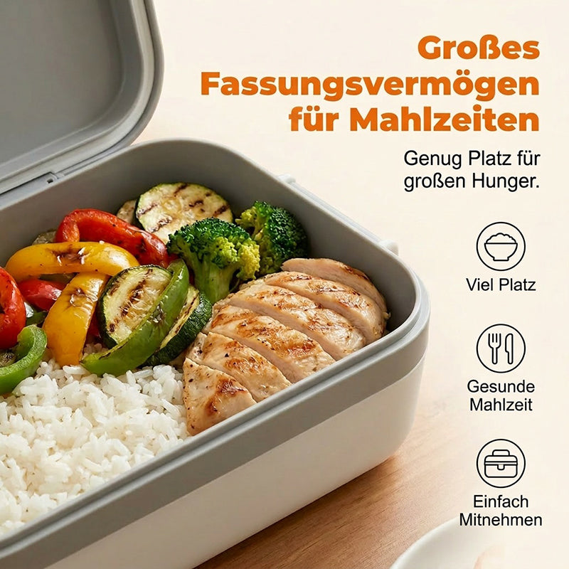 🍱🔥 50% RABATT – JETZT HALBER PREIS! Tragbare elektrische Lunchbox mit Selbstheizung – Warmes Essen überall – Perfekt für Büro, Baustelle & Reisen 🔋✨