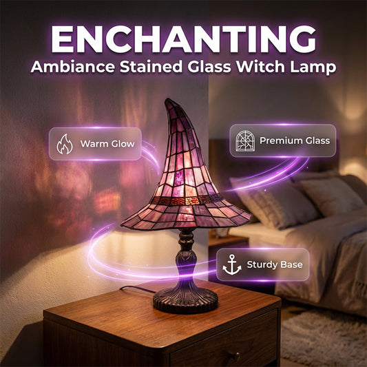 🧙‍♀️ Handgefertigte Gothic Witch Hat Lampe – warmes LED-Licht, aus Harz, vielseitig als Nachtlicht & dekoratives Geschenk für Zuhause 🏠
