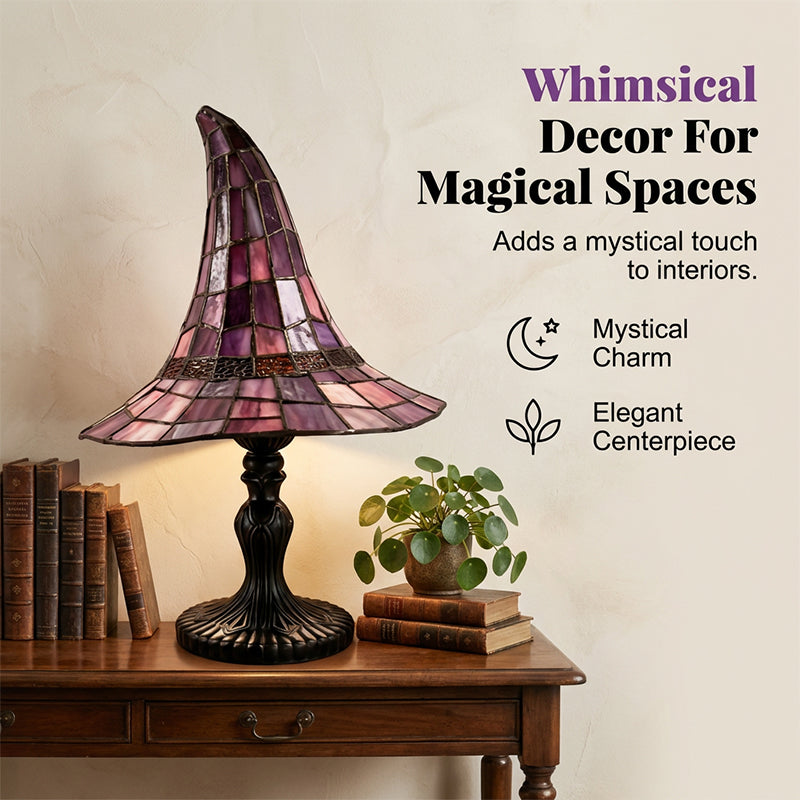 🧙‍♀️ Handgefertigte Gothic Witch Hat Lampe – warmes LED-Licht, aus Harz, vielseitig als Nachtlicht & dekoratives Geschenk für Zuhause 🏠