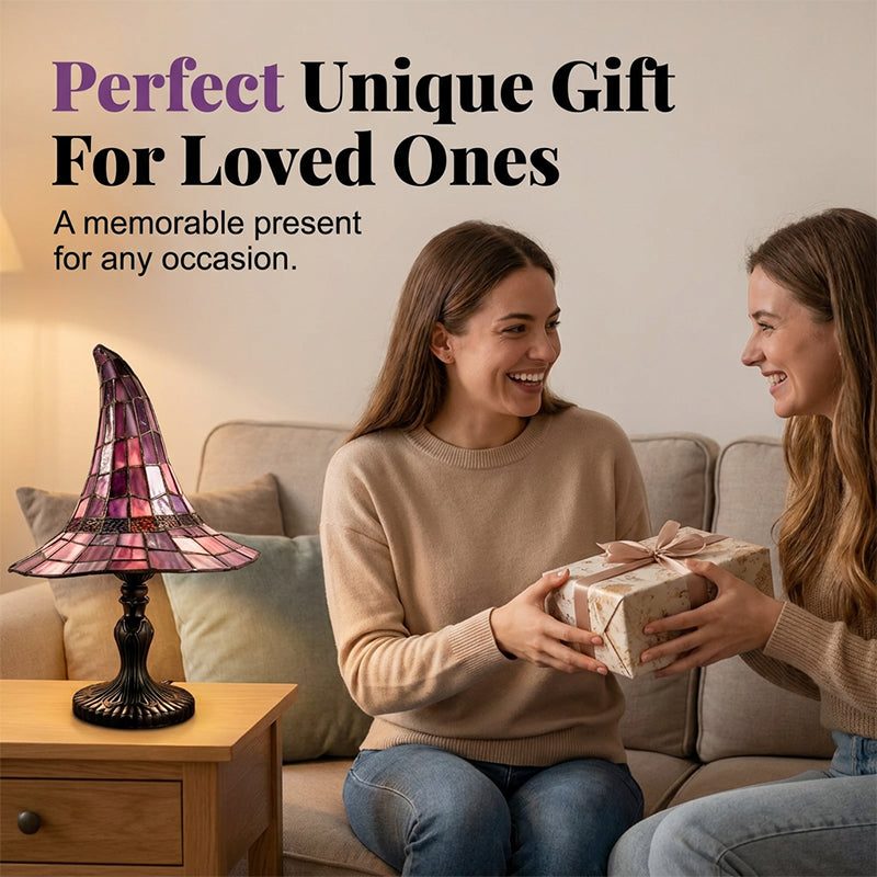 🧙‍♀️ Handgefertigte Gothic Witch Hat Lampe – warmes LED-Licht, aus Harz, vielseitig als Nachtlicht & dekoratives Geschenk für Zuhause 🏠