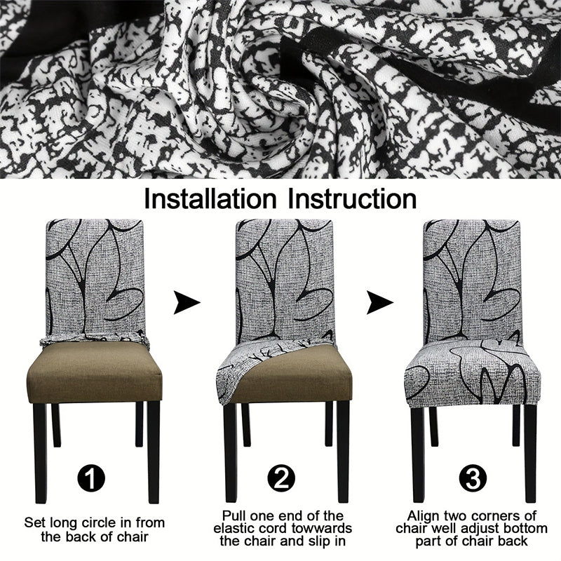 🛋️ Aktion: 2 für 1 – Universal-Stuhlbezug mit elastischem Stoff & Print – für Rückenlehne und Sitzfläche, waschbar & vielseitig für Esstisch & Wohnzimmer 🪑