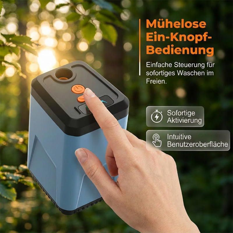 🚿 Kabelloser tragbarer Duschbooster – selbstansaugend, USB-C aufladbar & vielseitig für Camping, Baustelle & Outdoor 🔋