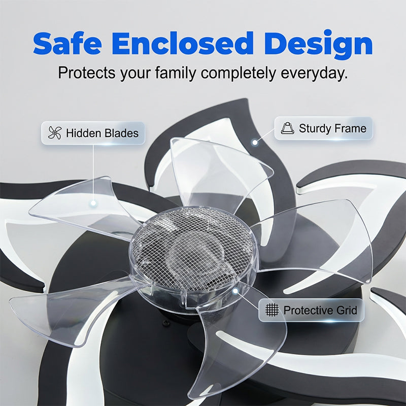 💡🌀 Designer-Deckenventilator mit integrierter LED-Beleuchtung – flüsterleiser Motor, dimmbare Lichtfunktion & elegante Blütenform, perfekt als Blickfang und Klimahelfer
