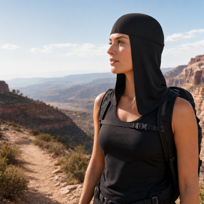 🏔️ Leichte Outdoor-Multifunktionskappe mit langem Nackenschutz – atmungsaktiv, als Kopf- & Halstuch nutzbar, ideal für Wandern, Radfahren & Reisen 🚴‍♂️
