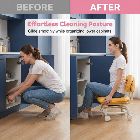 🪑 50% RABATT! ⏰ Leichter Rollhocker mit 360°-Lenkrollen – weiche Polsterung, geräuschlose Bewegung & vielseitig für Haushalt, Kinder & Entspannung 🛋️