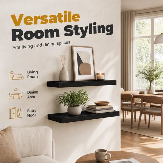 Minimalist Wooden Floating Wall Shelves
