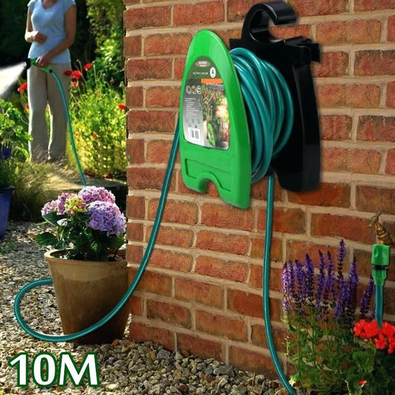 🌱Mini-Schlauchhalter 10 m – mobiler Wasserwagen mit Tragegriff, zur Wandmontage, für Garten, Terrasse & Autopflege 💦
