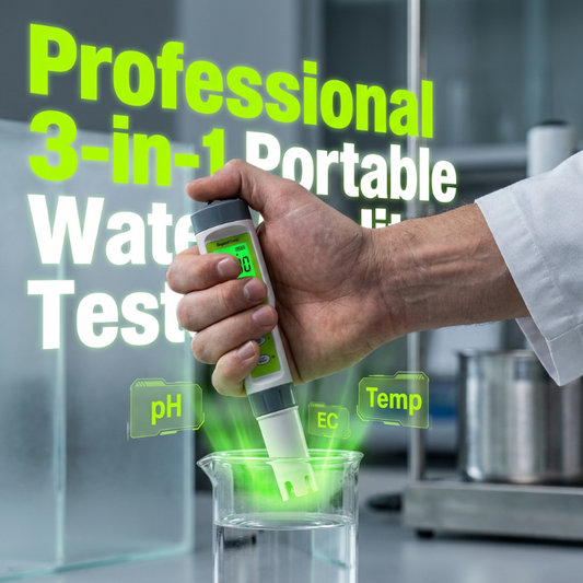 🧪 pH/EC/TDS-Messgerät – genaue Wasseranalyse für Schwimmbad, Trinkwasser & Hydroponik, mit automatischer Temperaturkompensation 📊