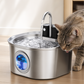 🐱 3,2L Edelstahl-Trinkbrunnen für Katzen & Hunde – kabellos, wiederaufladbar & mit Filter, leise & hygienisch 💧