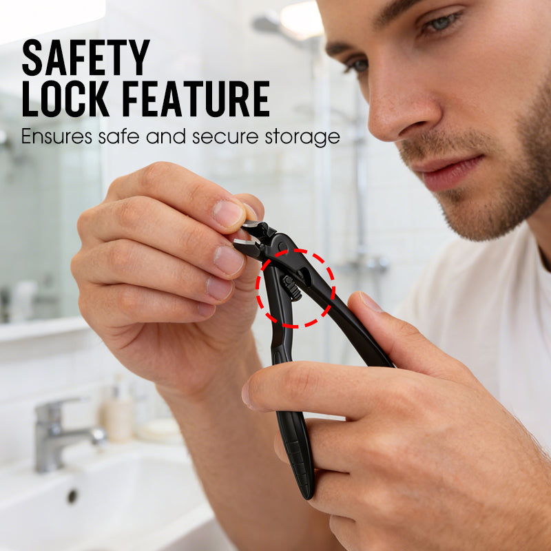 ✂️ Langstieliger, gebogener Nagelknipser – mit Sicherheitsverriegelung, Spritzschutz & extra großer Öffnung, aus hochwertigem Sinterstahl ✨