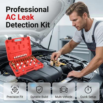 ⚙️ Komplettes A/C-Leckage-Prüfwerkzeug – robuste Kupferadapter, vielseitige Anschlüsse & zuverlässige Abdichtung, ideal für Werkstatt & Selbsthilfe 🛠️🚗