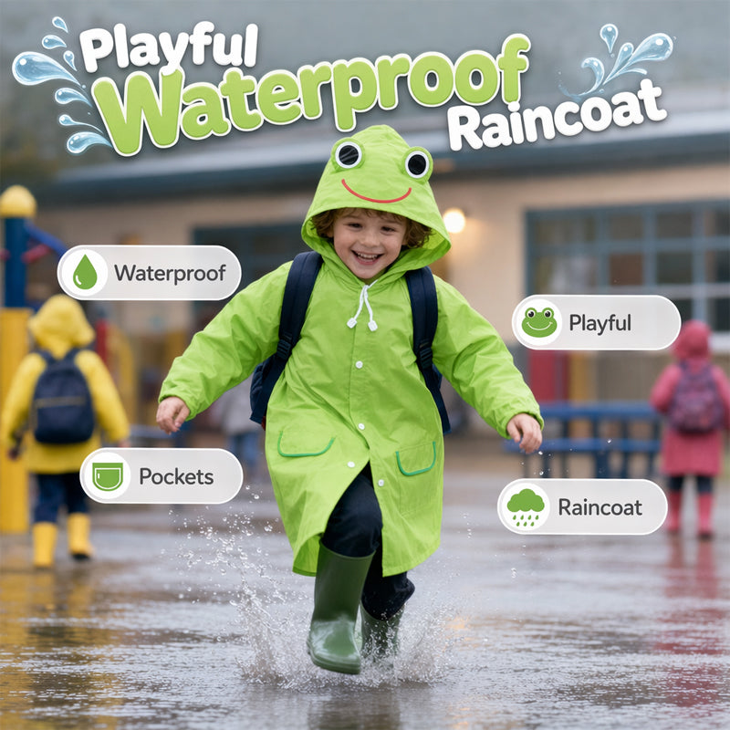 🦄 Bunter Kinder-Poncho mit Kapuze & Reflektorstreifen – wasserdicht, leicht & atmungsaktiv, ideal für Regentage & den täglichen Schulweg 🌈☔