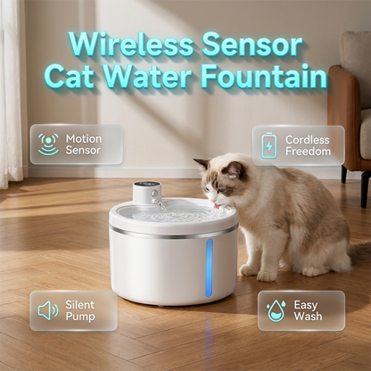🐱💧 Kabelloser Trinkbrunnen für Katzen und Hunde – Automatischer Wasserspender mit Bewegungssensor und Wasserzirkulation