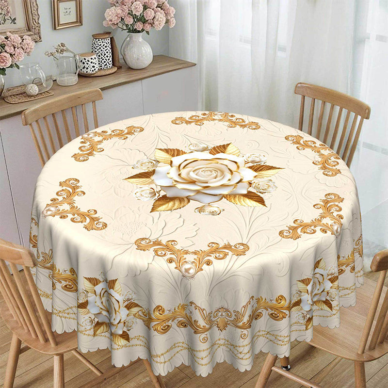 🛍️ 50 % Rabatt – Elegantes Tischdecken-Set mit Rose & goldgeprägtem Muster – wasserdicht, ölbeständig & stilvoll – ideal für Esstisch, Couchtisch & Wohnzimmer 🌹