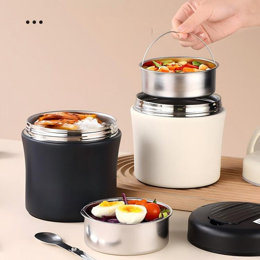 🔥 50% RABATT! 🍱 Edelstahl Thermo-Lunchbox – Doppelwandiger Vakuum-Isolierbehälter mit Mehreren Etagen | Auslaufsicher, Tragbar & Perfekt für Arbeit, Schule und unterwegs ✨