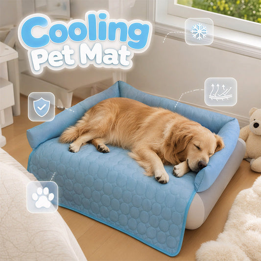 🐶 Kühlmatte für Hunde & Katzen ❄️ Atmungsaktiv, Kühlendes Liegekissen mit Kopfkissen für den Sommer