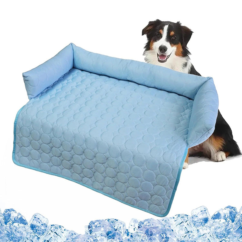 🐶 Kühlmatte für Hunde & Katzen ❄️ Atmungsaktiv, Kühlendes Liegekissen mit Kopfkissen für den Sommer