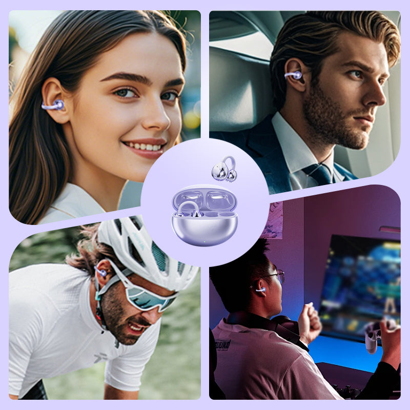 🎧 Open-Ear Bluetooth 5.4 Kopfhörer ✨ Clip-On Design, KI-Übersetzung & Stereo-Sound für Sport und Alltag