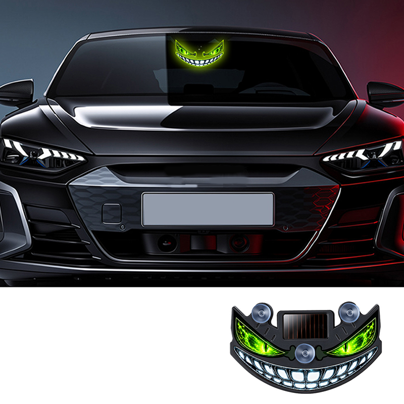 🔥 50% RABATT! 😈 Solar LED Auto-Warnlicht „Teufelssauge“ ✨ Vibrationssensor, USB- & Solar-Aufladung, Universell für PKW & LKW
