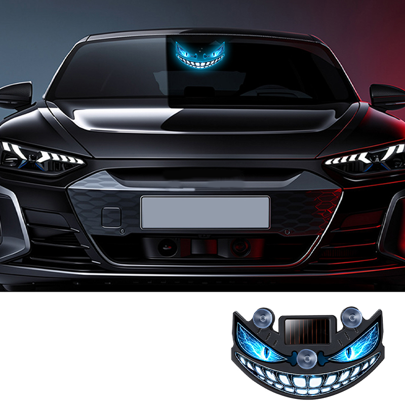🔥 50% RABATT! 😈 Solar LED Auto-Warnlicht „Teufelssauge“ ✨ Vibrationssensor, USB- & Solar-Aufladung, Universell für PKW & LKW
