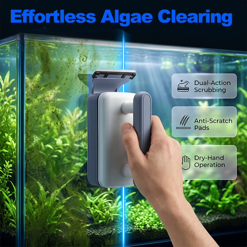 🔥 50% RABATT! 🐠 Magnetischer Aquarium Scheibenreiniger ✨ Doppelseitige Reinigung, Algenentferner & Einfaches Reinigen von Glasbecken