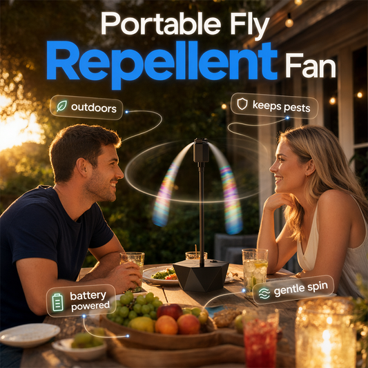 🔥 50% RABATT! 🪰 USB Wiederaufladbarer Fliegenvertreiber ✨ Elektrische Fliegenabwehr, Leise & Ideal für Garten, Terrasse und Camping