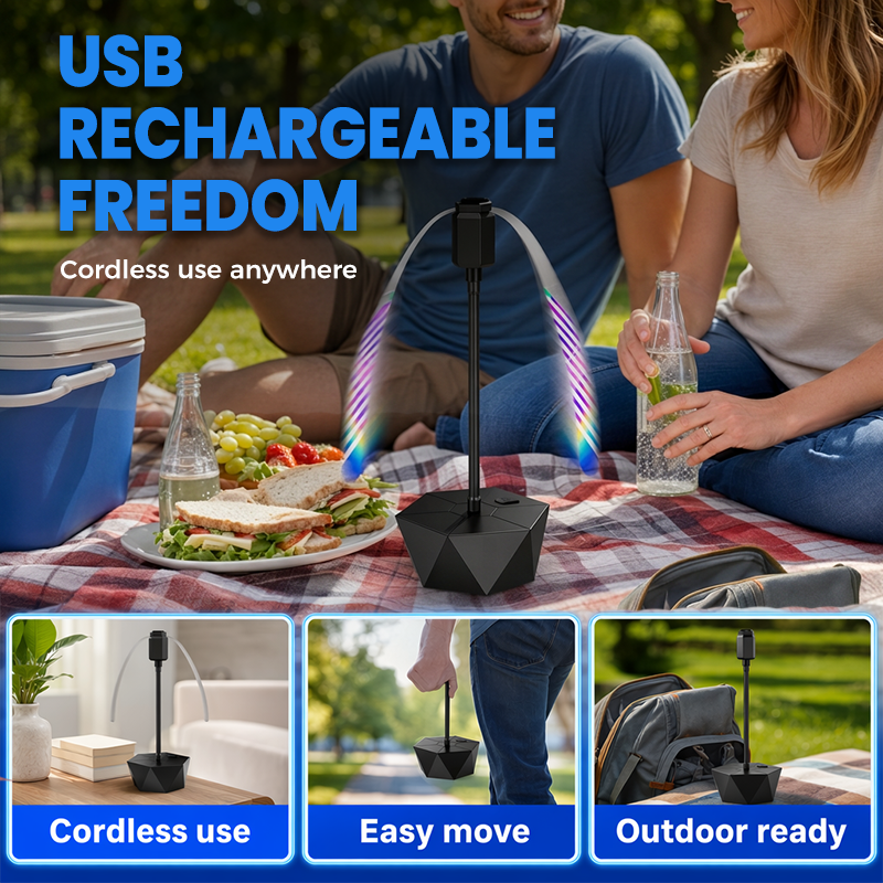 🔥 50% RABATT! 🪰 USB Wiederaufladbarer Fliegenvertreiber ✨ Elektrische Fliegenabwehr, Leise & Ideal für Garten, Terrasse und Camping