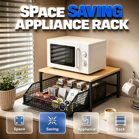 🛍️ 50 % Rabatt – Standregal für Küchengeräte – mit Schublade, verstellbaren Böden & platzsparendem Design für Mikrowelle, Backofen & Heißluftfritteuse 🍳