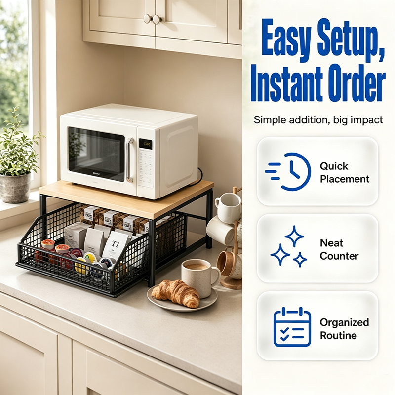 🛍️ 50 % Rabatt – Standregal für Küchengeräte – mit Schublade, verstellbaren Böden & platzsparendem Design für Mikrowelle, Backofen & Heißluftfritteuse 🍳