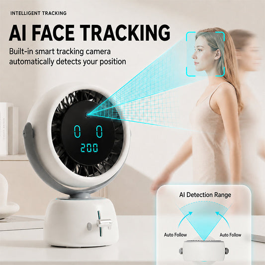 🛍️ 50 % Rabatt – Desktop-Lüfter mit intelligenter Gesichtserkennung & Verfolgung – geräuscharm, vielseitig & mit langer Akkulaufzeit 🔋