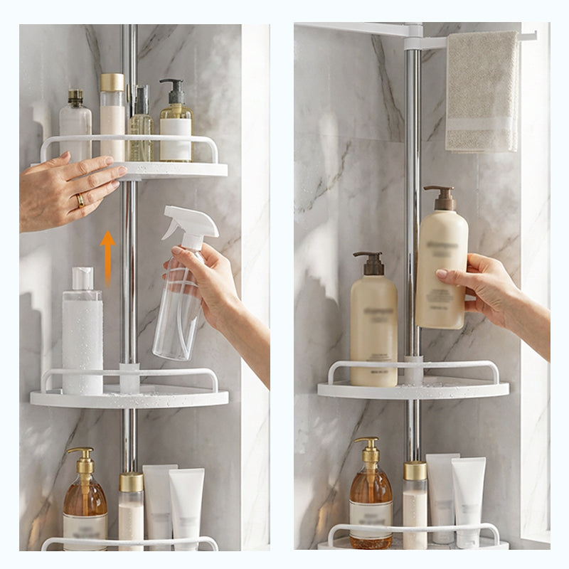 🚿 Ausziehbares Edelstahl-Eckregal fürs Bad – ohne Bohren, bodenstehend & multifunktional