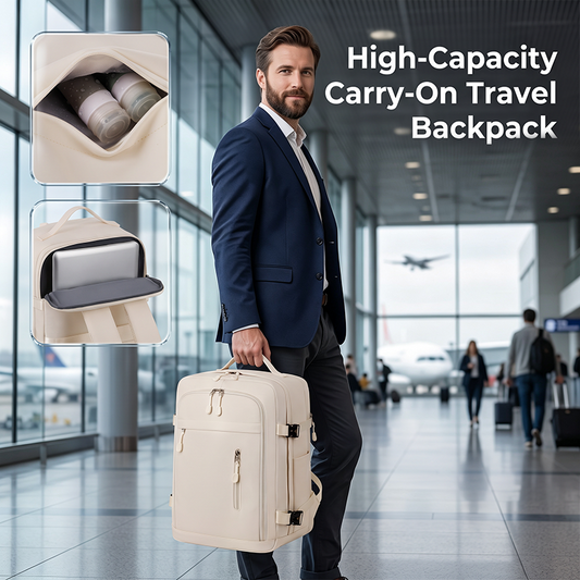 ✈️ 50 % Rabatt – Handgepäck-Rucksack mit Laptopfach, gepolstertem Rücken & seitlicher Tasche – ideal für Business-Reisen & Wochenendausflüge 🧳