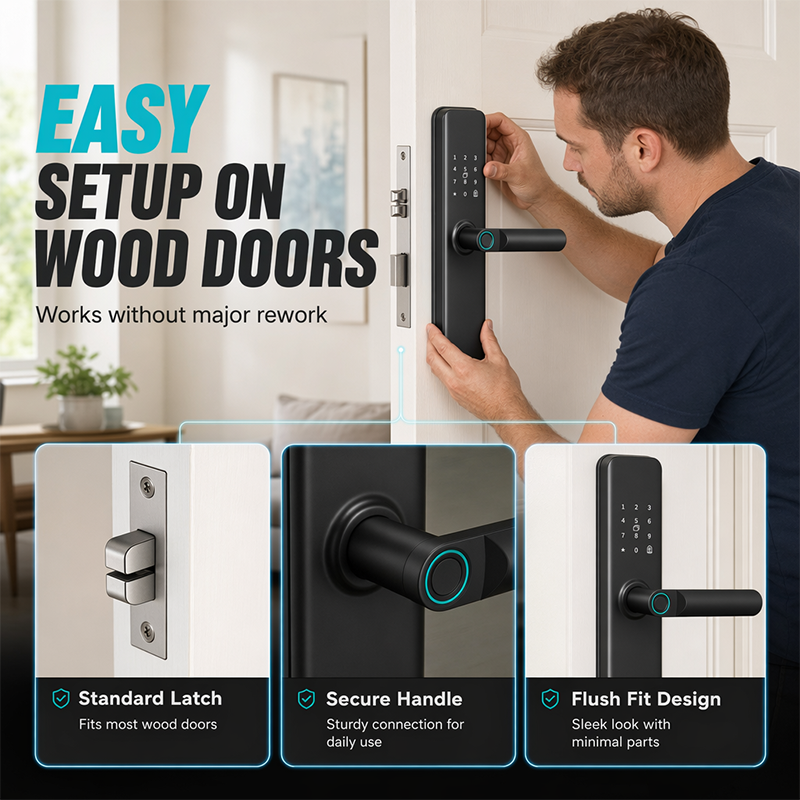 🛍️ 50 % Rabatt – Intelligentes Türschloss mit Fingerabdruck & Code – einfache Montage ohne Bohrwechsel – ideal für Mietwohnungen, Apartments & Hotels 🔑