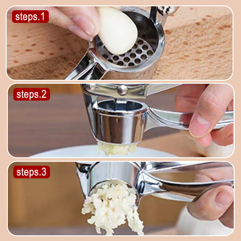 🧄 Manueller Knoblauch- und Ingwerzerkleinerer aus Edelstahl – Zerkleinert Knoblauch & Ingwer schnell und mühelos