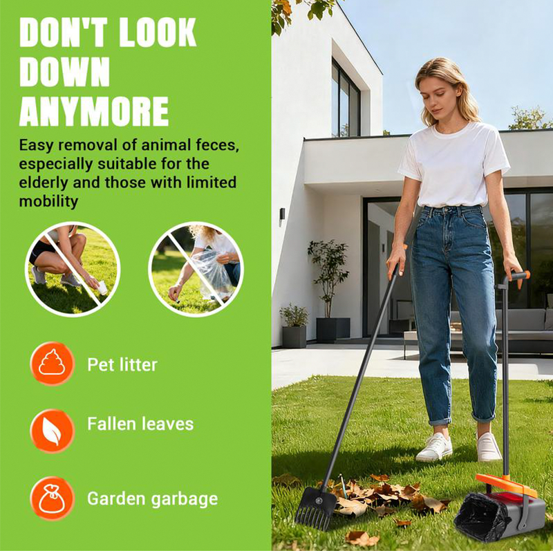 🛍️ 50 % Rabatt – Langlebiges Hundekot-Set mit langem Stiel – verstellbarer Metallgriff, rostfrei & leicht zu reinigen – ideal für Garten & Spaziergänge 🐕
