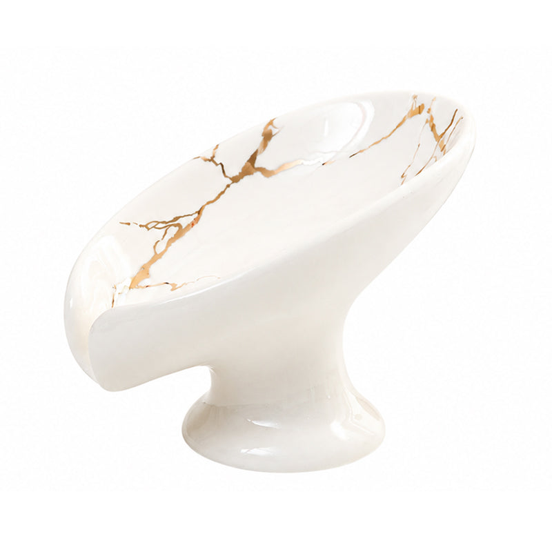 📢 50% RABATT! 🧼 Keramik Seifenschale mit Blattform & Selbstablauf – Rutschfest, wasserableitend & elegant – Ideal für Bad & Küche 🌿