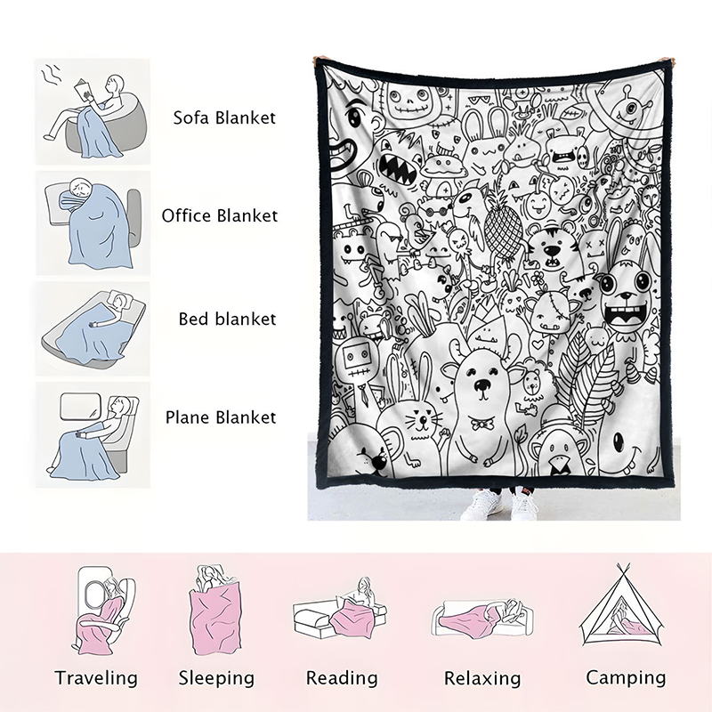 DIY Coloring Blanket with 24 Markers