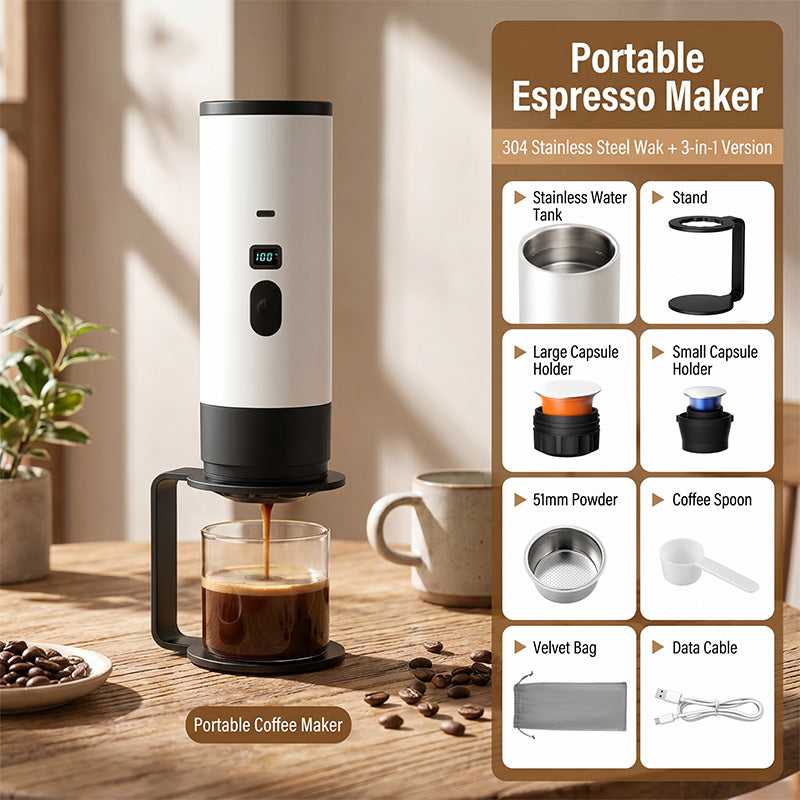 🔥 Nur für kurze Zeit: 50% Rabatt – Tragbare Espressomaschine mit Akku für Kaffeepulver & Kapseln☕
