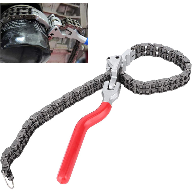 🔧 Schwerer Ketten-Ölfilterschlüssel – universal für Ölfilter Ø 60-195 mm, robuste Doppelkette für PKW, LKW & Motorrad