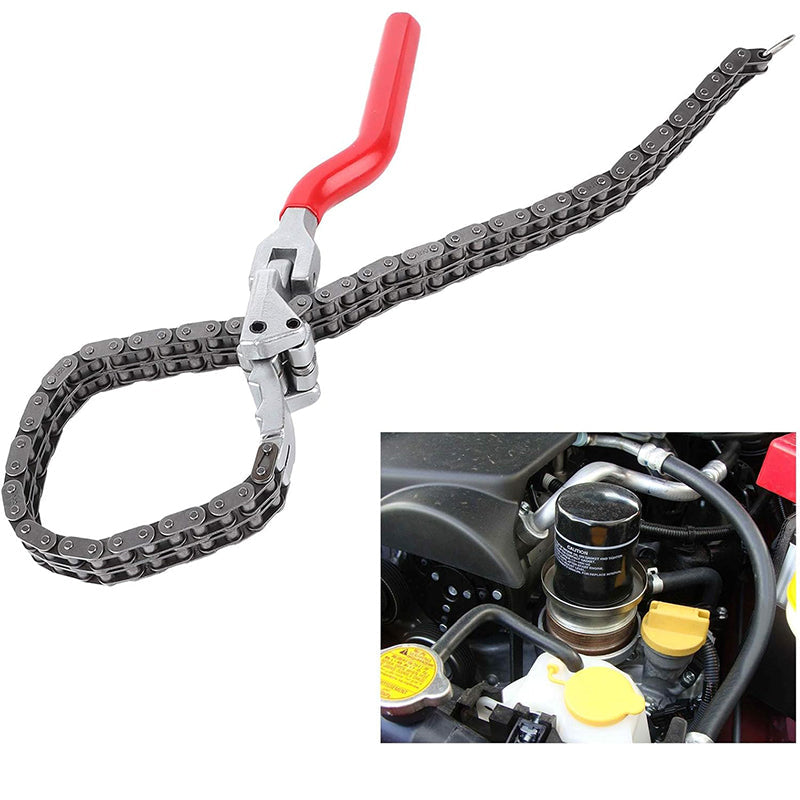 🔧 Schwerer Ketten-Ölfilterschlüssel – universal für Ölfilter Ø 60-195 mm, robuste Doppelkette für PKW, LKW & Motorrad