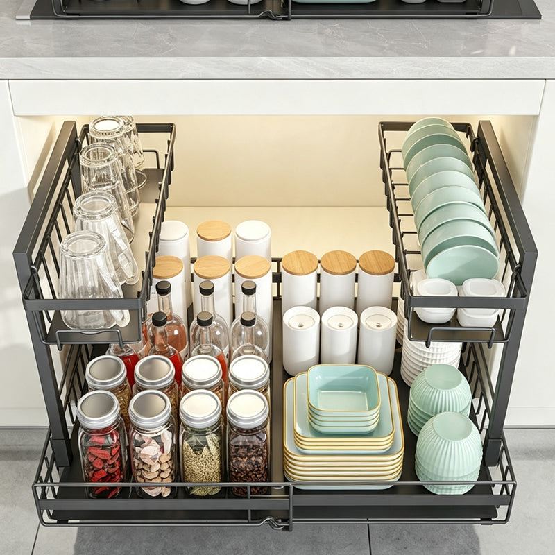 🛍️ 50 % Rabatt – Ausziehbares Küchenregal – gleitende Schublade, platzsparend & vielseitig für Schränke, Speisekammer & Arbeitsplatten 🍳