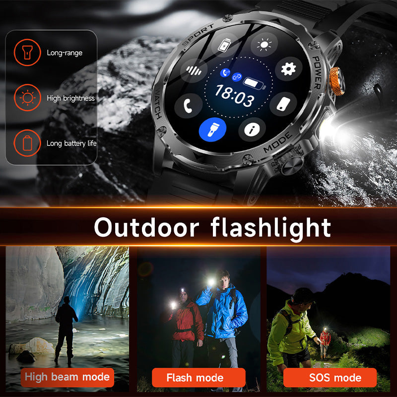 💪 50 % Rabatt – Smartwatch mit Bluetooth-Anrufen, Puls- & Blutsauerstoffmessung, integrierter Taschenlampe & Always-On-Display – ultraleicht & stilvoll ⌚