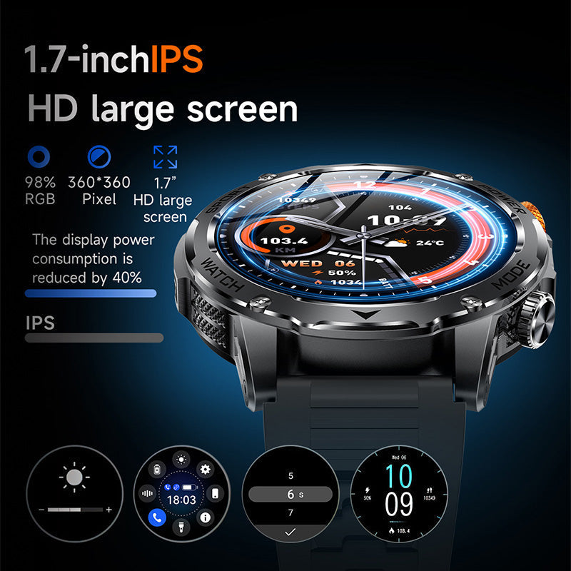 💪 50 % Rabatt – Smartwatch mit Bluetooth-Anrufen, Puls- & Blutsauerstoffmessung, integrierter Taschenlampe & Always-On-Display – ultraleicht & stilvoll ⌚