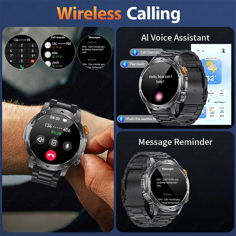 💪 50 % Rabatt – Smartwatch mit Bluetooth-Anrufen, Puls- & Blutsauerstoffmessung, integrierter Taschenlampe & Always-On-Display – ultraleicht & stilvoll ⌚