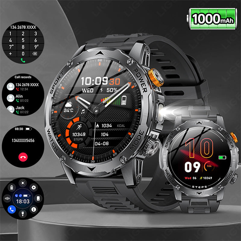 💪 50 % Rabatt – Smartwatch mit Bluetooth-Anrufen, Puls- & Blutsauerstoffmessung, integrierter Taschenlampe & Always-On-Display – ultraleicht & stilvoll ⌚