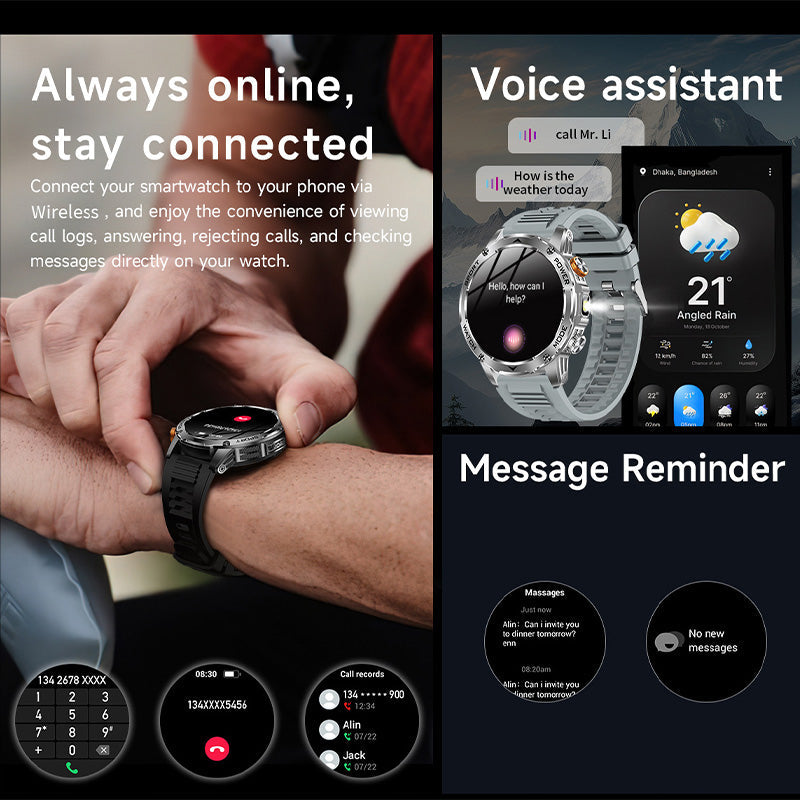 💪 50 % Rabatt – Smartwatch mit Bluetooth-Anrufen, Puls- & Blutsauerstoffmessung, integrierter Taschenlampe & Always-On-Display – ultraleicht & stilvoll ⌚